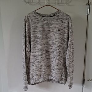 Brave Soul Men's Marled Gray Crewneck Sweater with Pocket Detail (Size M)